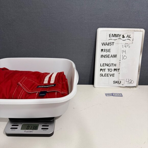 Abercrombie Fitch VTG Tugger Swim Trunks Shorts Size L Red White Baggy Cargo Y2K - Picture 11 of 14